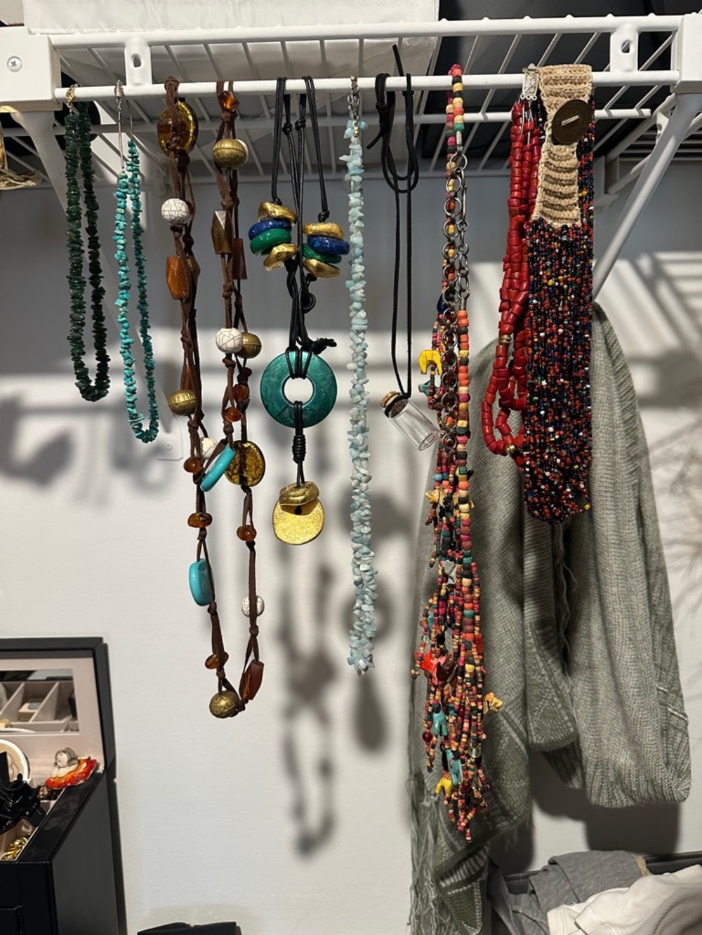 Assorted Beaded Necklace Lot in Turquoise, Red, Brown